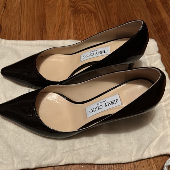 Jimmy Choo Dark Brown Patent Heels - Picture 3 of 8